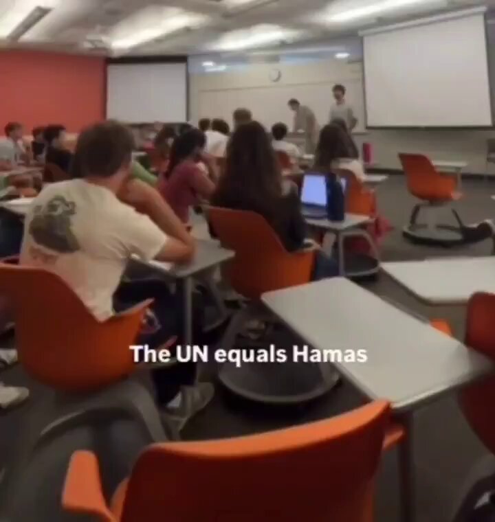 Thumbnail for: IDF soldier on US campus: UN is Hamas
