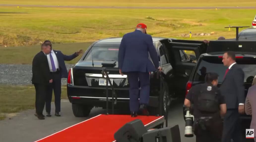 Thumbnail for: Trump wanders off, Secret Service chases him down
